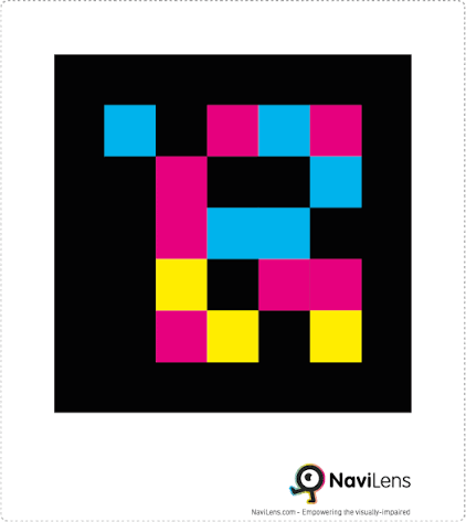 Código NaviLens multicolor de alta densidad.